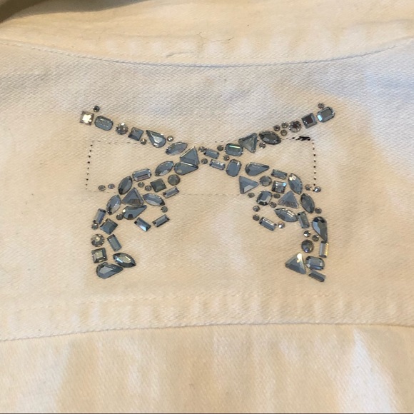 ROAR- Guns White Denim Embellished Jacket - Picture 8 of 10